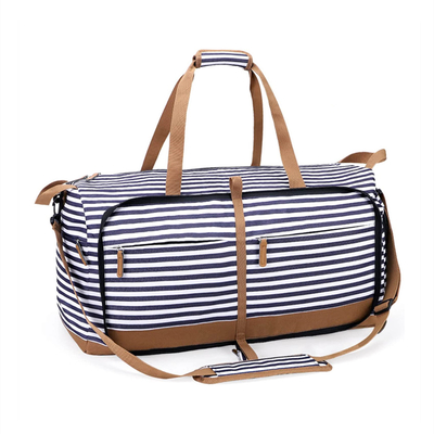 購入 Xxl 100l 60L 旅行用折りたたみ デュッフルバッグ 防水 青いストライプ 24.8X11.8X11