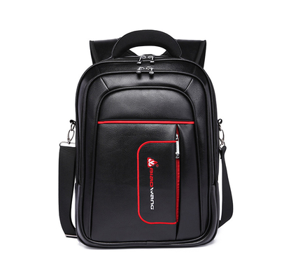 購入 固形革のバックパック 旅行用ラップトップ 防水 PUメンズ 11.4x6.7x19.3