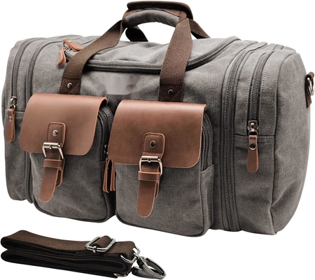 購入 キャンバス 本物革 持ち運び用 トラベルバッグ 大容量 50L 拡張可能 online manufacture