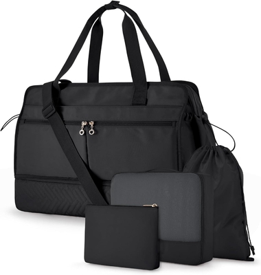 購入 大きな黒色40L 週末用 寝袋 スポーツ ジム ヨガ 靴ポケット付き online manufacture