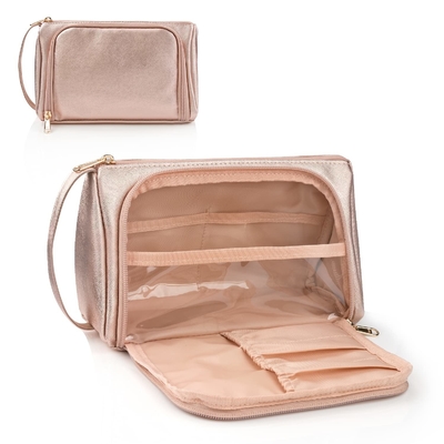 購入 ポータブル ローズ ゴールデン PU レザー トイレットリー メイクアップ バッグ 防水 カスタム 旅行 バッグ online manufacture