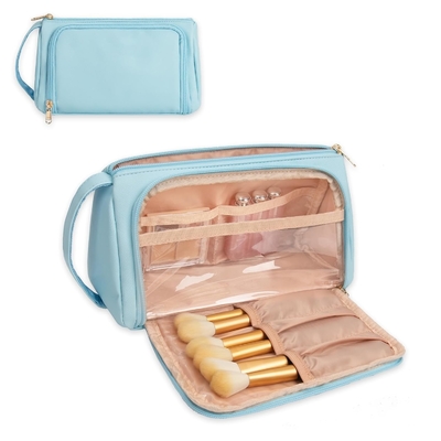 購入 防水化粧品 トイレットリー トラベルバッグ ポータブルブルーPU革 online manufacture