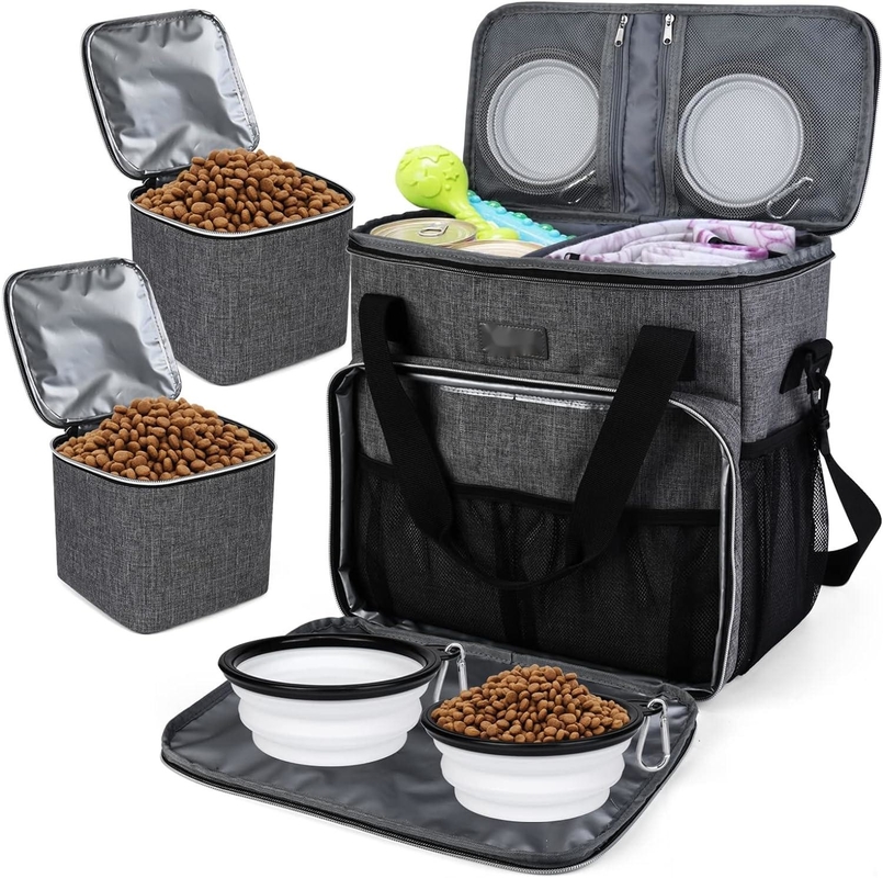 犬猫 ペット用旅行用バッグ 2 ペット用食品容器 2 折りたたむシリコンボウル
