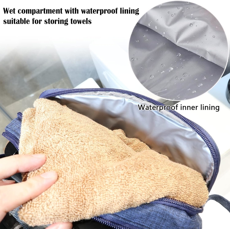 海軍ブルー 防水 トイレットリー オーガナイザー ドップ キット 旅行用 バッグ トイレットリー アクセサリー
