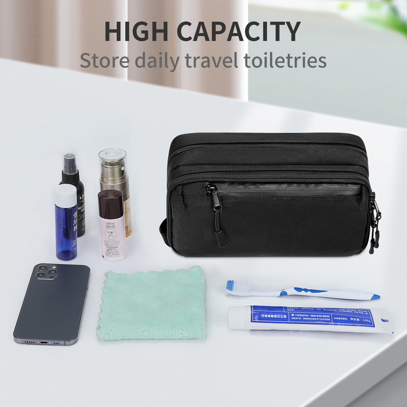 旅行用カスタム トイレットリーバッグ オーガナイザー バッグ エコフレンドリー ハンガリング コスメティックオーガナイザー 3層