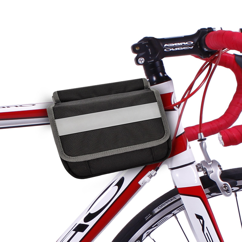 サイクリング用の大きな電話バッグ OEM 防水 後部 座席の下部 反射型 ストライプ バッグ 7X6X5