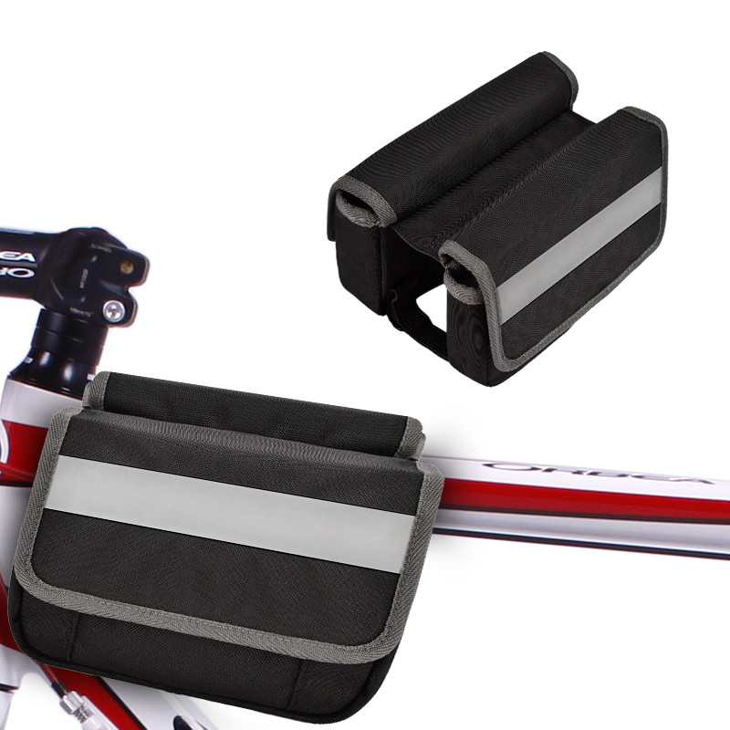 サイクリング用の大きな電話バッグ OEM 防水 後部 座席の下部 反射型 ストライプ バッグ 7X6X5