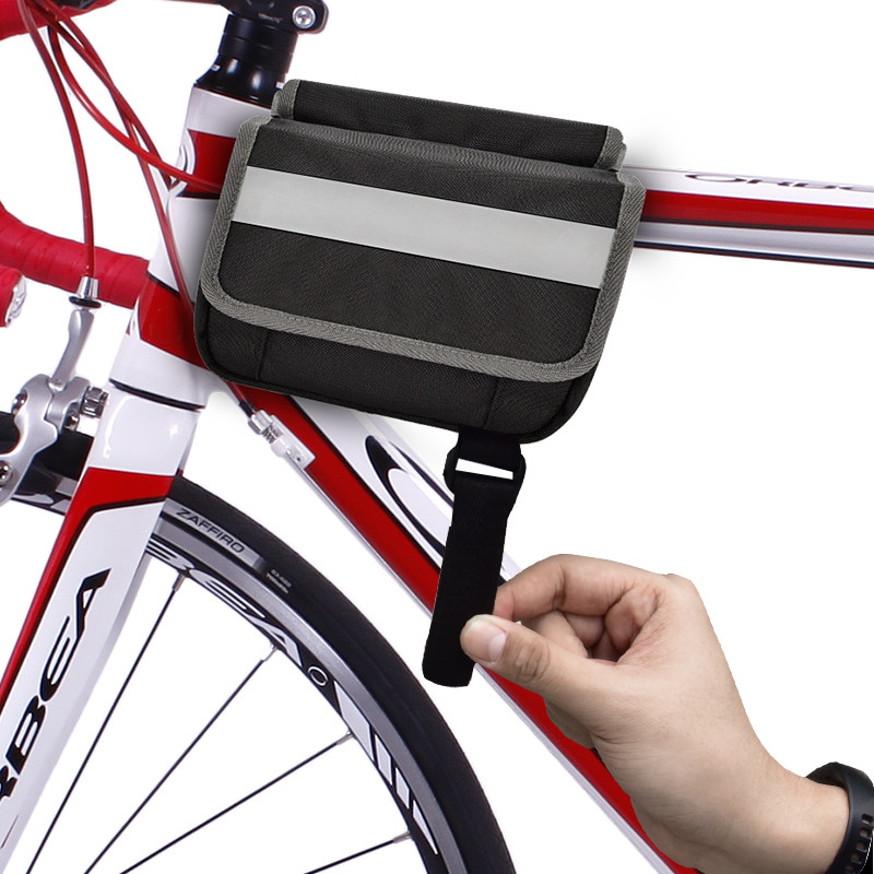 サイクリング用の大きな電話バッグ OEM 防水 後部 座席の下部 反射型 ストライプ バッグ 7X6X5