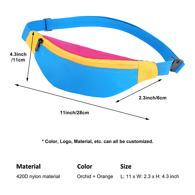 ストラップ スリング 腰袋 女性用ナイロン ファニーパック 420D 11X2.3X4.3 インチ