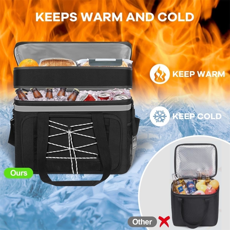 40L ポータブル 防水 絶縁 冷却 バッグ ビーチ キャンプ ピクニック ための 2 室