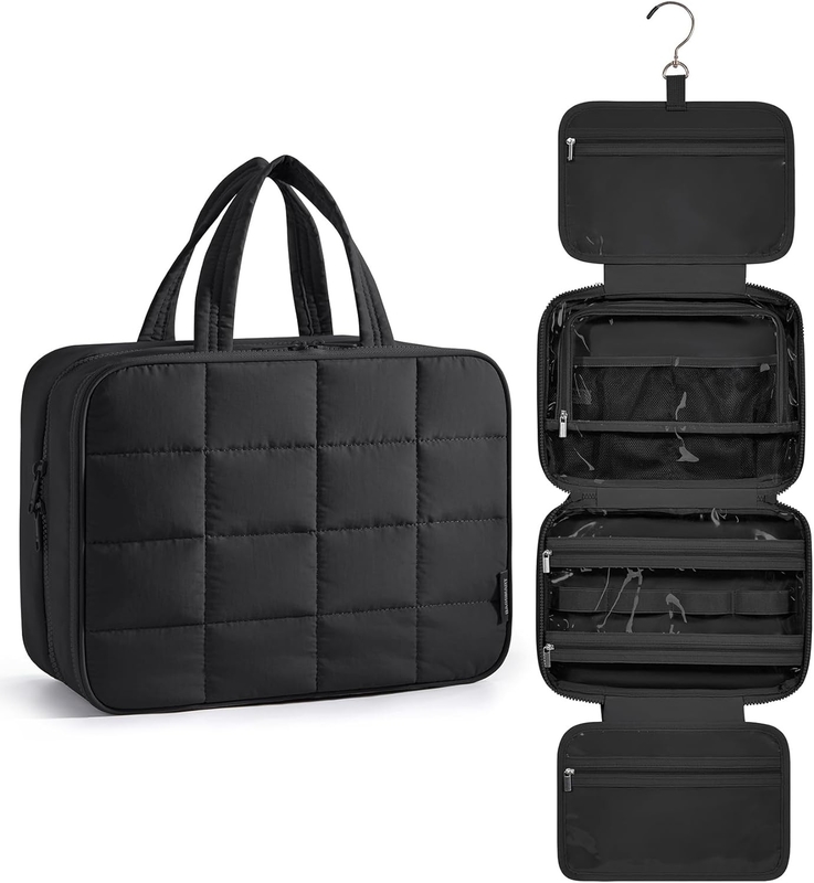 ブラック 大型 持ち歩ける 旅行用品 必須品 膨らむ化粧品 宝石オーガナイザー付き カスタム 旅行バッグ