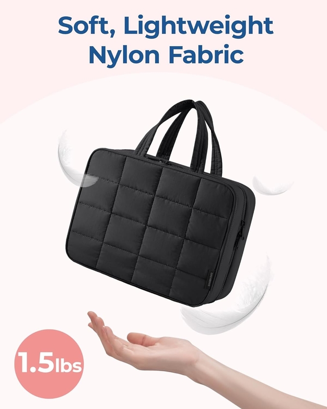 ブラック 大型 持ち歩ける 旅行用品 必須品 膨らむ化粧品 宝石オーガナイザー付き カスタム 旅行バッグ