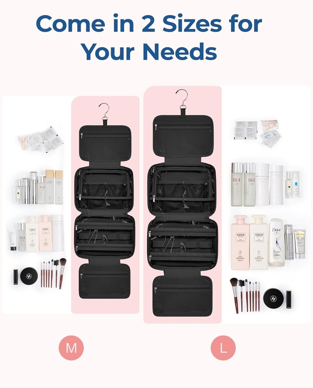 ブラック 大型 持ち歩ける 旅行用品 必須品 膨らむ化粧品 宝石オーガナイザー付き カスタム 旅行バッグ