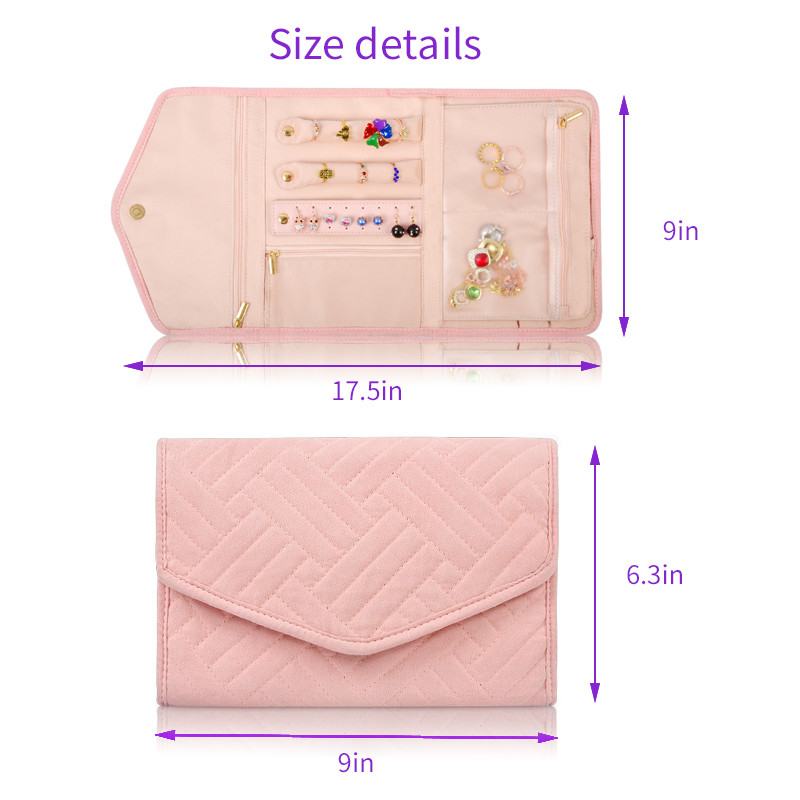 吊り耳飾り ジュエリー 旅行用ケース オーガナイザー バッグ ポータブル ロールアップ 23x15x1.5cm