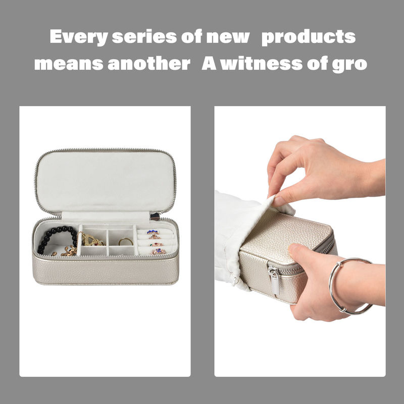 メイクアップ 宝石 収納袋 箱 PU レザー 旅行用 ポータブル 7x3.15x1.97