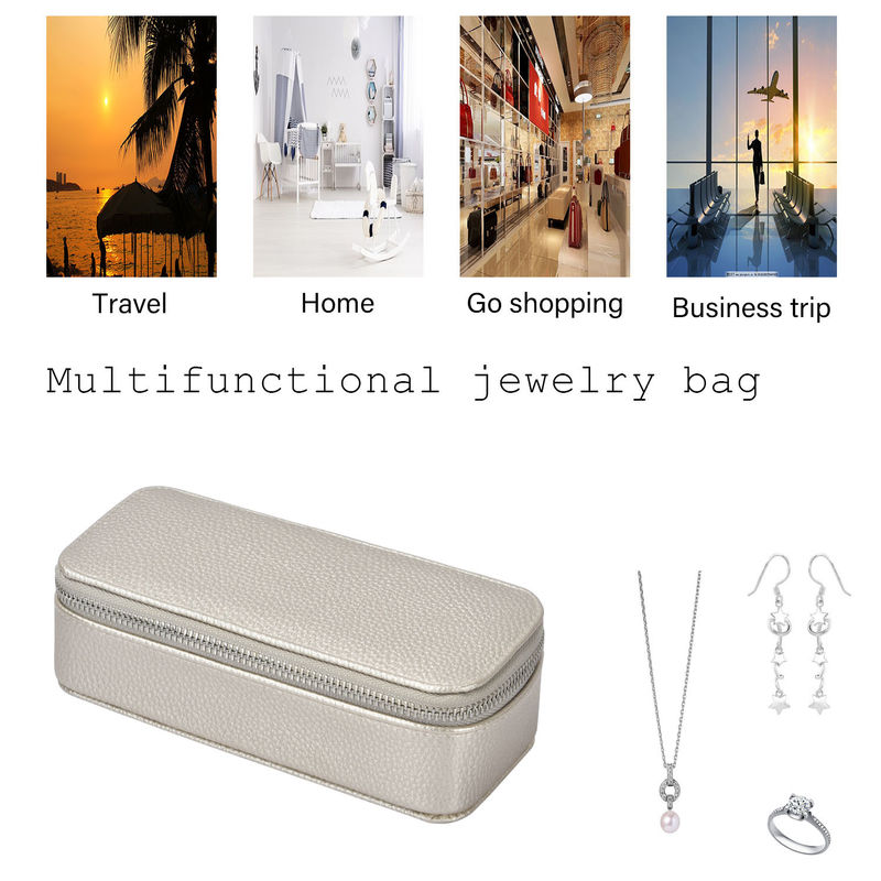 メイクアップ 宝石 収納袋 箱 PU レザー 旅行用 ポータブル 7x3.15x1.97